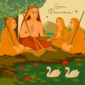 guru purnima greeting card vector
