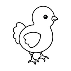 baby chicks outline line art vector illustration