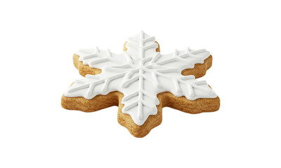 Snowflake Cookie: A delicious snowflake cookie, adorned with intricate icing details, sits as a tempting treat. Perfect for the winter holidays.