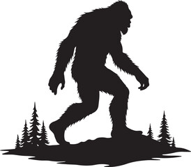 Fototapeta premium Bigfoot Vector Silhouette Bundle