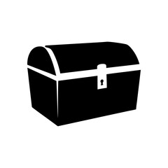 Monochromatic Treasure Chest Vector Art with a Keyhole, Ready to Unlock Secrets