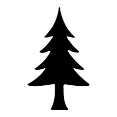 Simple silhouette of a Christmas tree, great for holiday design projects
