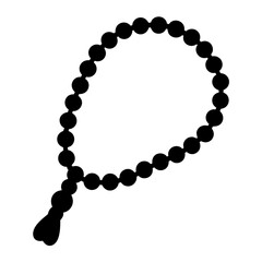 A Simple Silhouette of Islamic Prayer Beads or Tasbih for Meditation