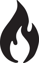 Vector Fire Flame Icon for Heat, Energy, and Safety Symbols