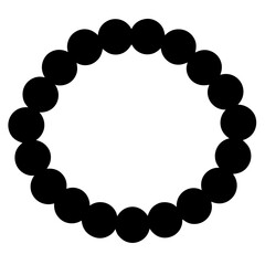 Circular Arrangement of Black Spheres, Representing a Strand or a Chain
