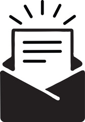 Vector Newsletter Email Icon for Marketing and Communication Concepts