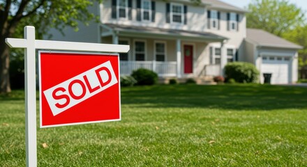 The House Was Sold With a Red Sold Sign on the Front Lawn