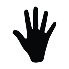 Silhouette of a hand showing five fingers, simple and recognizable symbol