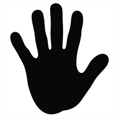 Abstract black hand silhouette on a white background showcasing human anatomy