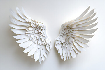 Paper Wings on Neutral Background, Metaphor for Unrealized Freedom