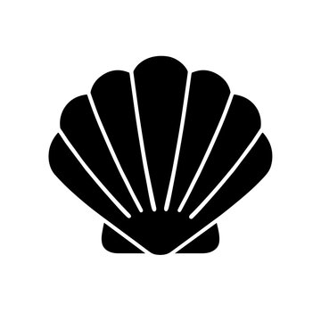 Scallop shell icon in filled style &ndash; symbol of pilgrimage and baptism