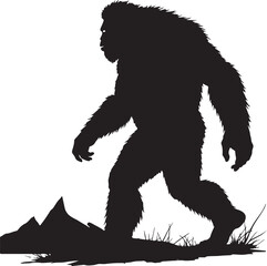 Fototapeta premium Bigfoot Wilderness Silhouette VECTOR