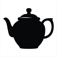 Elegant silhouette of a classic teapot with a round shape design