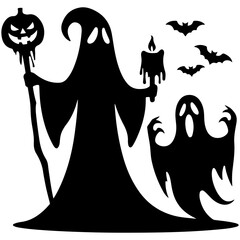 vector illustration of a halloween ghost