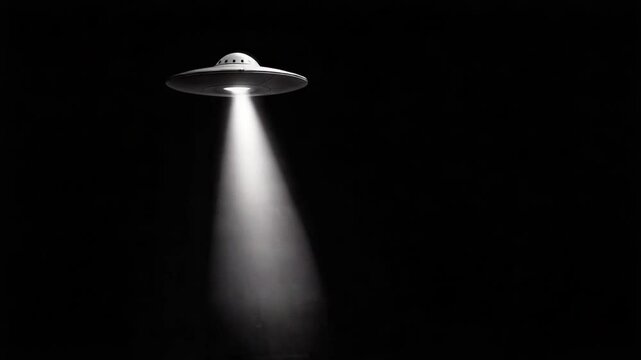 Mysterious UFO Fleet over Dark Skies: Extraterrestrial Arrival in Monochrome