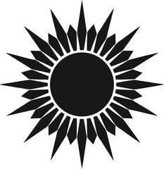 Sunburst Element Silhouette icon on transparent background