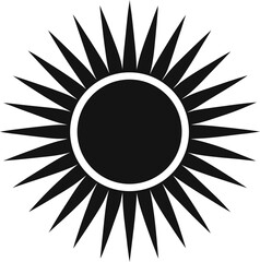 Sunburst Element Silhouette icon on transparent background