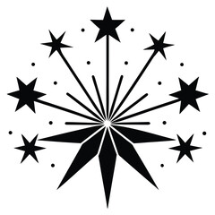 Obraz premium Abstract black starburst fireworks design element