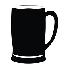Silhouette of a classic beer mug or stein against white backdrop
