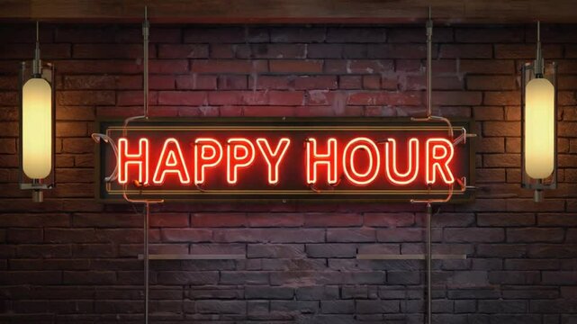 Happy hour sign.