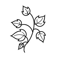vine leaf plant outline vector art