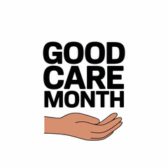 Good Care Month Open Hand Illustration Support Wellness Awareness Concept