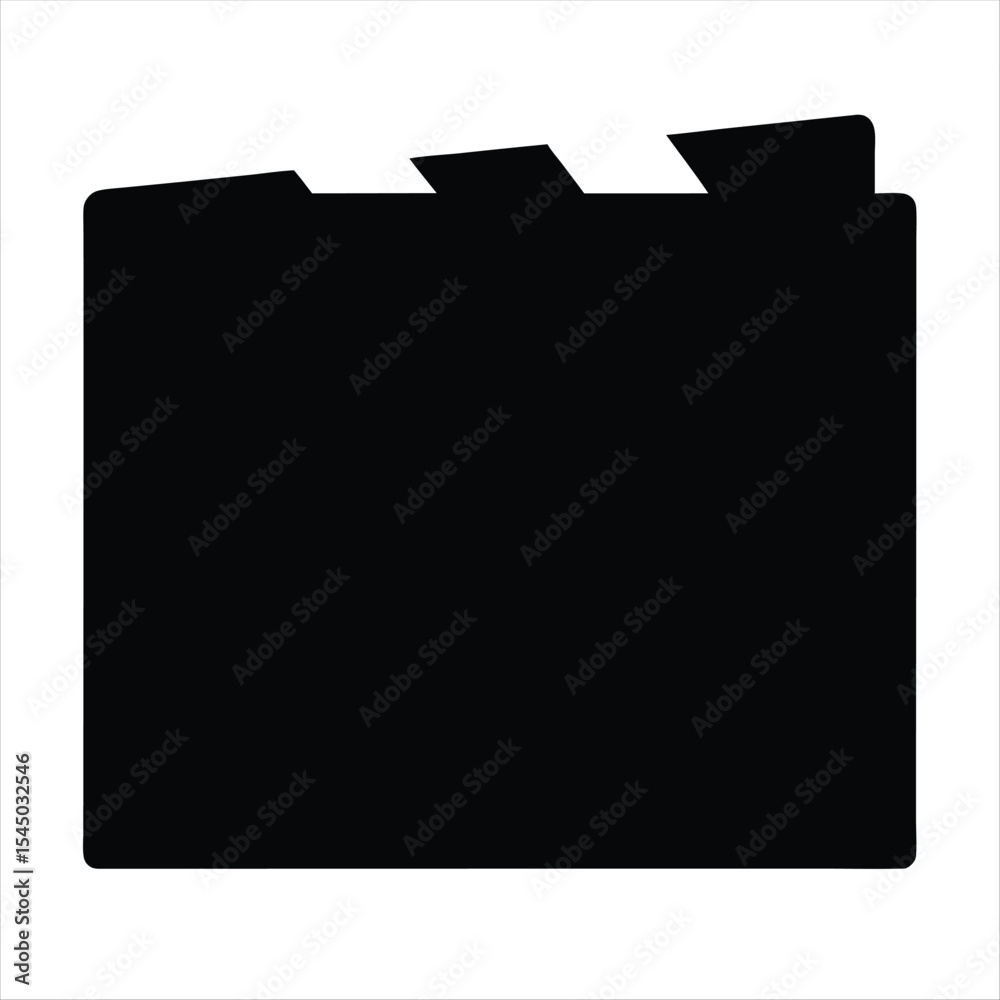 Poster simple black file folder icon for organizing documents and digital files