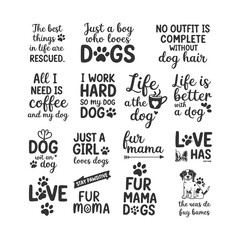 Fototapeta premium Collection of Fun and Inspirational Dog Quotes for Dog Lovers, Dog Moms, and Pet Enthusiasts