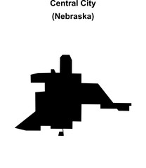 Obraz premium Central City (Nebraska) blank outline map