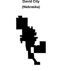 David City (Nebraska) blank outline map