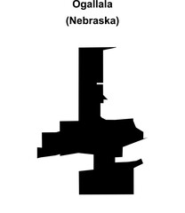 Ogallala (Nebraska) blank outline map