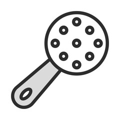 Baby Rattle Toy Line Icon: Infant Plaything, Newborn Entertainment, Kids Development. Editable Vector