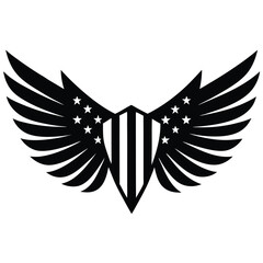 Fototapeta premium Patriotic wings shield american emblem graphic