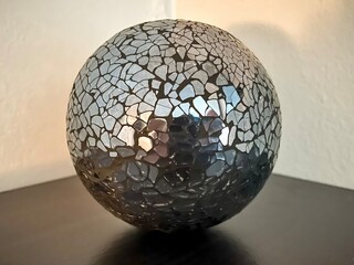 A Cracked Mirror Sphere For Interior Home Decor