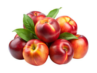 Pile of ripe and fresh nectarines with vibrant red and yellow colors