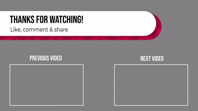 Video Outro Screen with Call to Action and Next Video Suggestions in Gray.Alpha Chanel Video