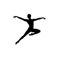 Male ballet dancer silhouette arts themes graceful performer leaping elegant jump dance