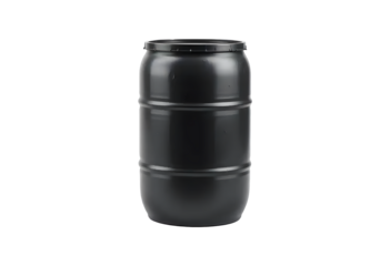 Plastic Black Barrel isolated on Transparent background.