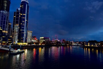 Obraz premium london night view river thames