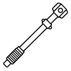 Mechanical Wrench Tool Line Art Illustration
