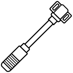 Mechanical Wrench Tool Line Art Illustration