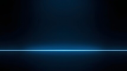 Fototapeta premium Abstract Blue Neon Line on Dark Background