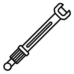 Mechanical Wrench Tool Line Art Illustration