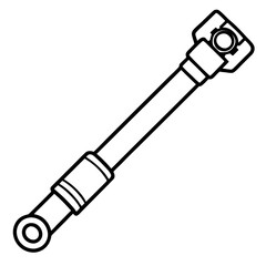 Naklejka premium Mechanical Wrench Tool Line Art Illustration