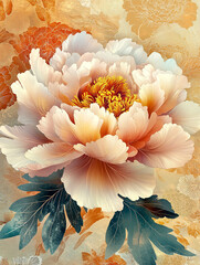 watercolor background with flowers made with generative AI