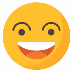 Emoticon face vector icon on white background.