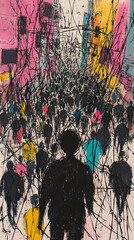 abstract grunge background with graffiti made with generating AI