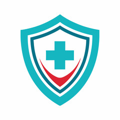 Obraz premium shield medical care logo vector on white.