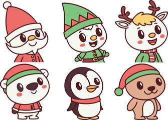 Christmas icons collection with holiday elements for digital and print design. Flat style Christmas icons set featuring festive winter and seasonal symbols. Creative Christmas icons pack