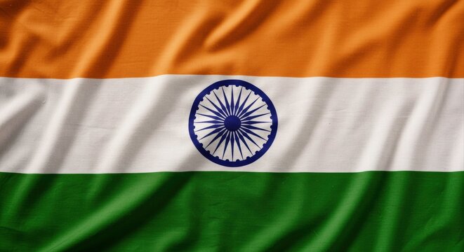 Waving indian national flag backdrop embodying patriotism and cultural identity
